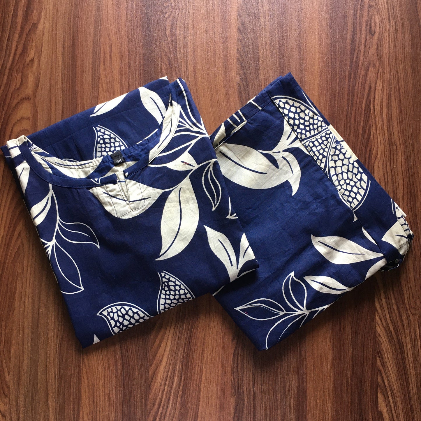 Lily Flower - Blue - Cord Set - Pure Cotton