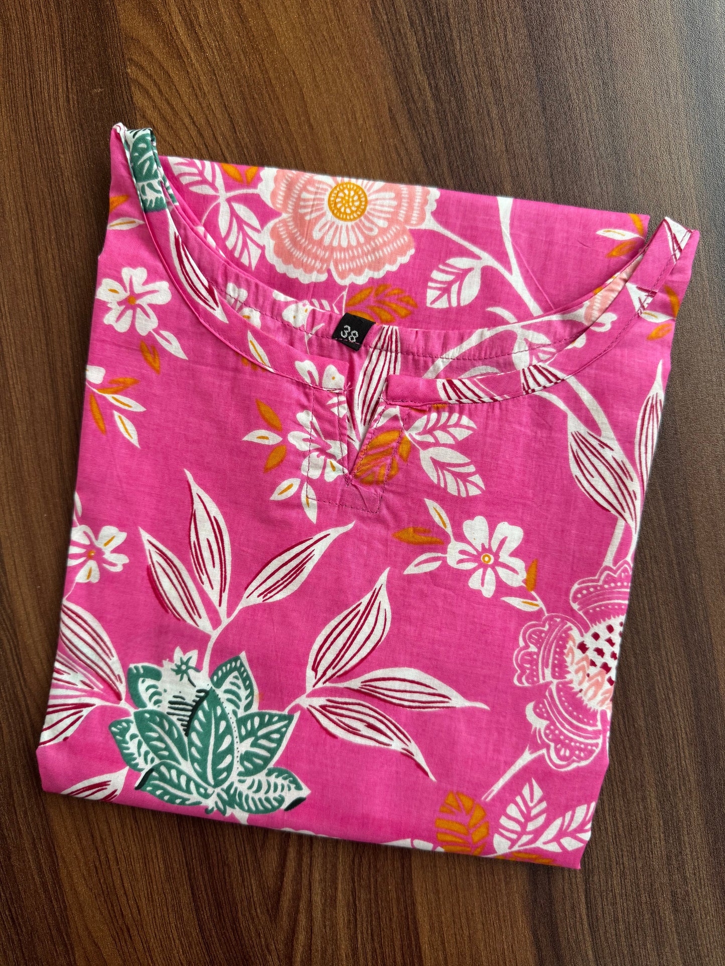 Pink Green Flower - Cord Set - Pure Cotton