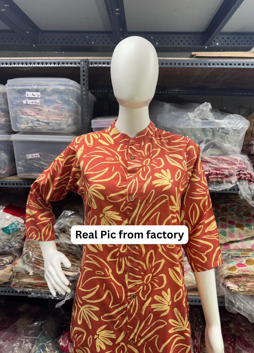 Knee Length - Orange Sketch Flower - Cord Sets - Soft Rayon