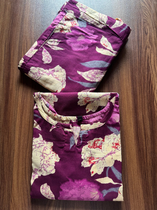 Mix Flower New Purple - Cord Set - Pure Cotton