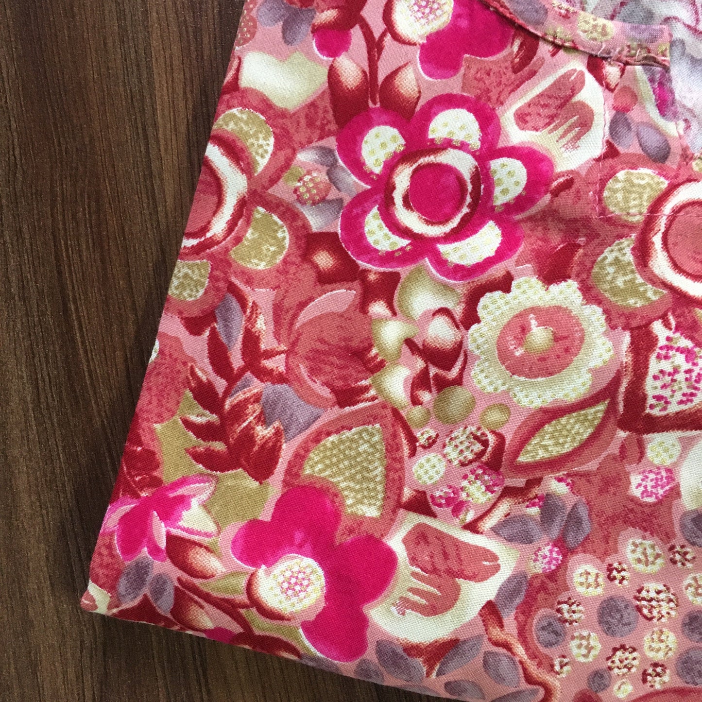 Cord Set - Red Pink Flower - Soft Rayon
