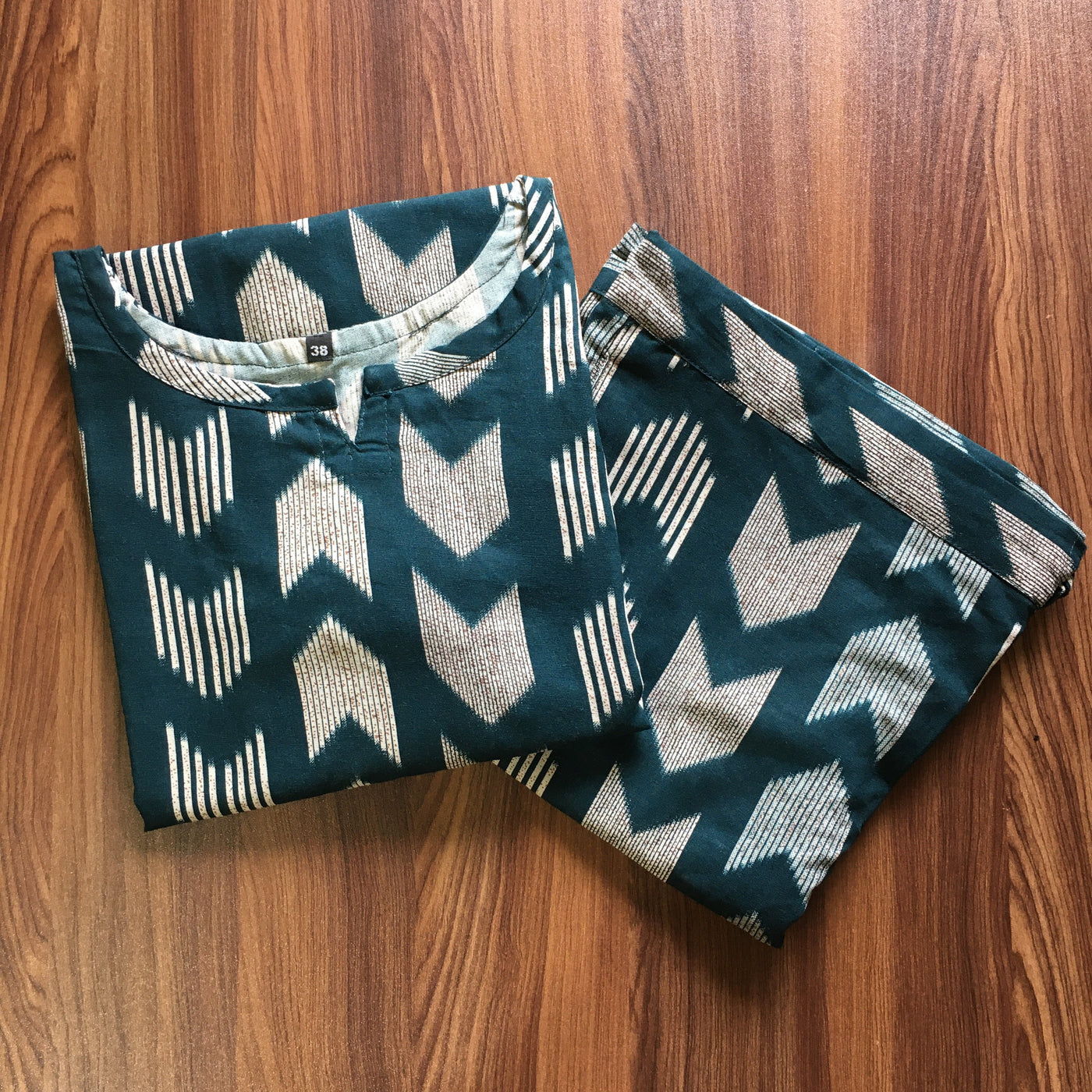 Arrow Peacock Blue  - Cord Set - Pure Cotton