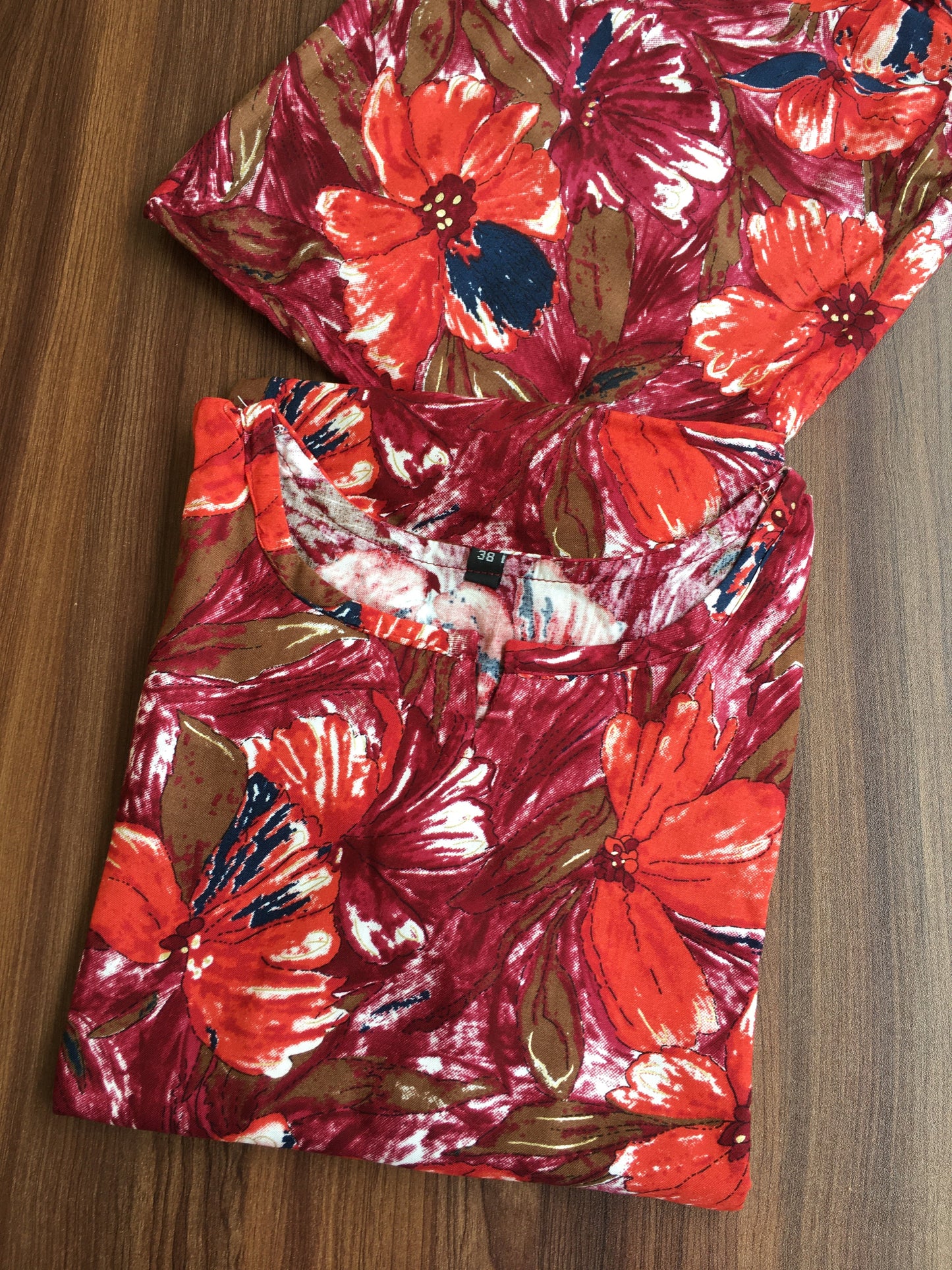 Floral Wine - Cord Set - Soft Rayon