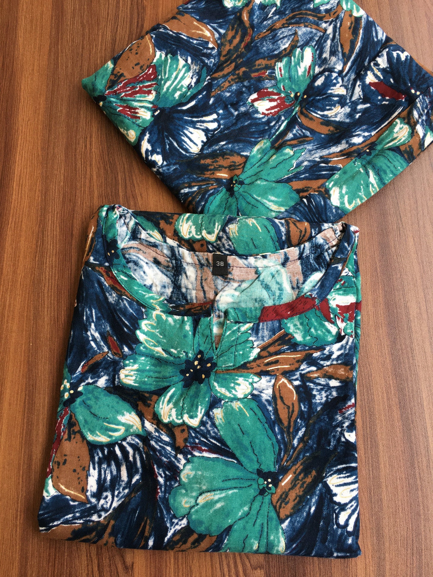 Floral Blue - Cord Set - Soft Rayon