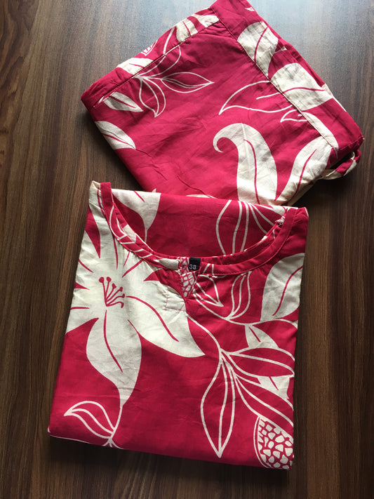 Lily Flower - Pink - Cord Set - Pure Cotton