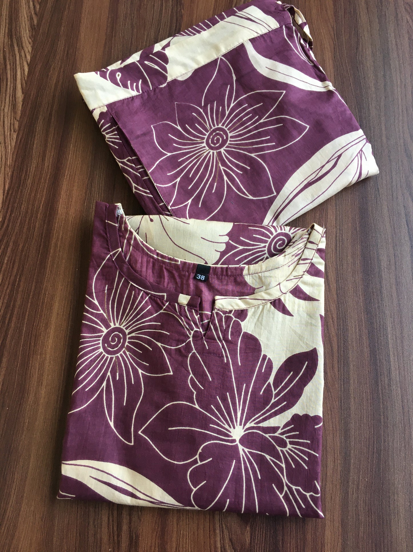 Lily Flower - Mulberry  - Cord Set - Pure Cotton