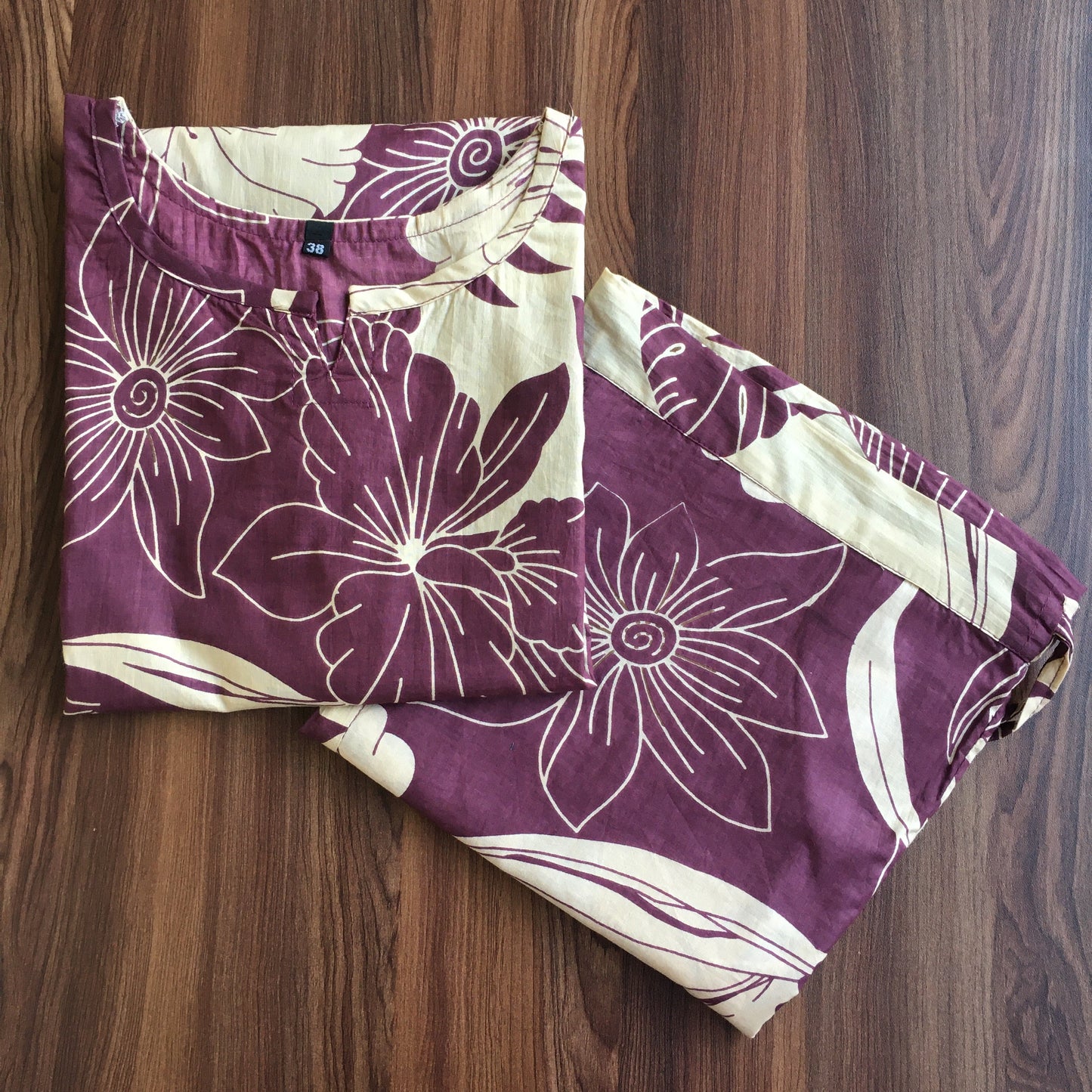 Lily Flower - Mulberry  - Cord Set - Pure Cotton