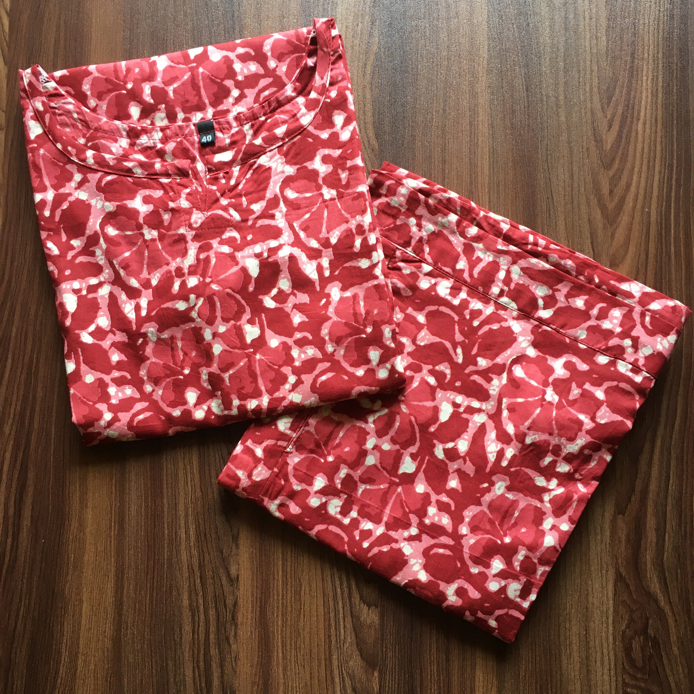 Batik Flower - Red - Cord Set - Pure Cotton