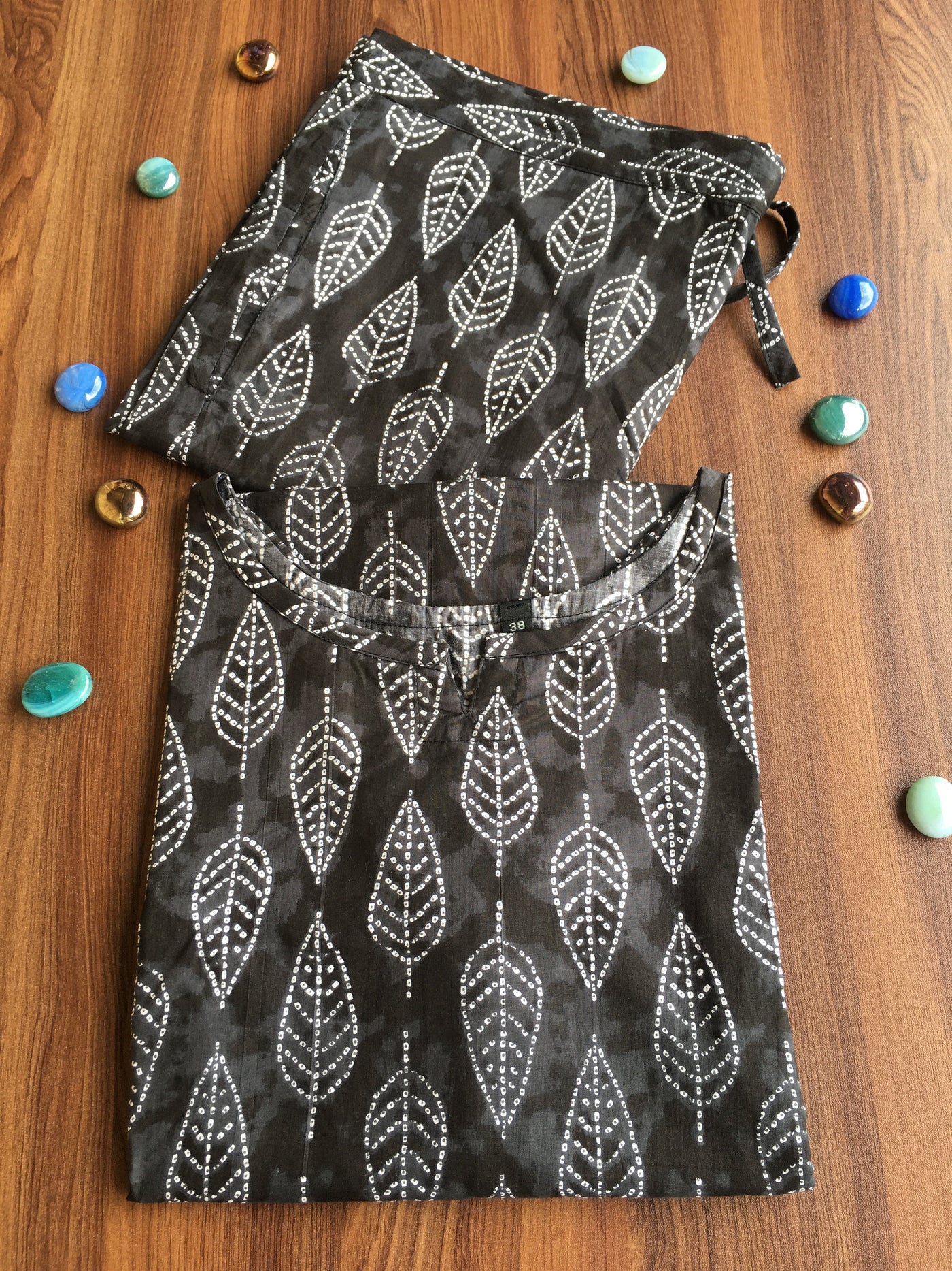 Black Petals - Cord Set - Pure Cotton