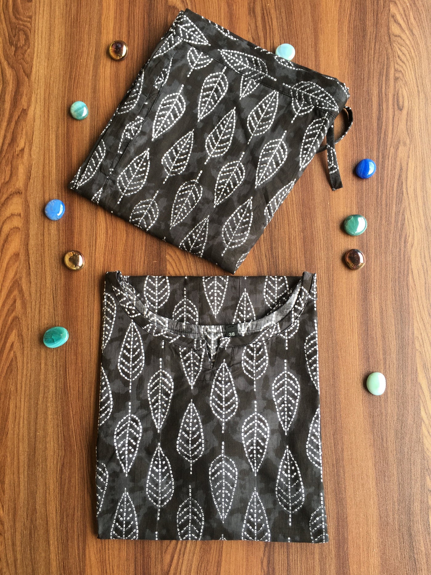 Black Petals - Cord Set - Pure Cotton