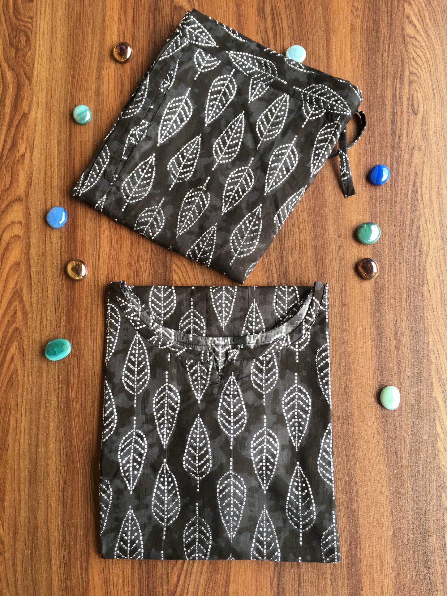 Black Petals - Cord Set - Pure Cotton