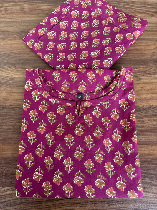 Pink Red Roses- Cord Set - Pure Cotton