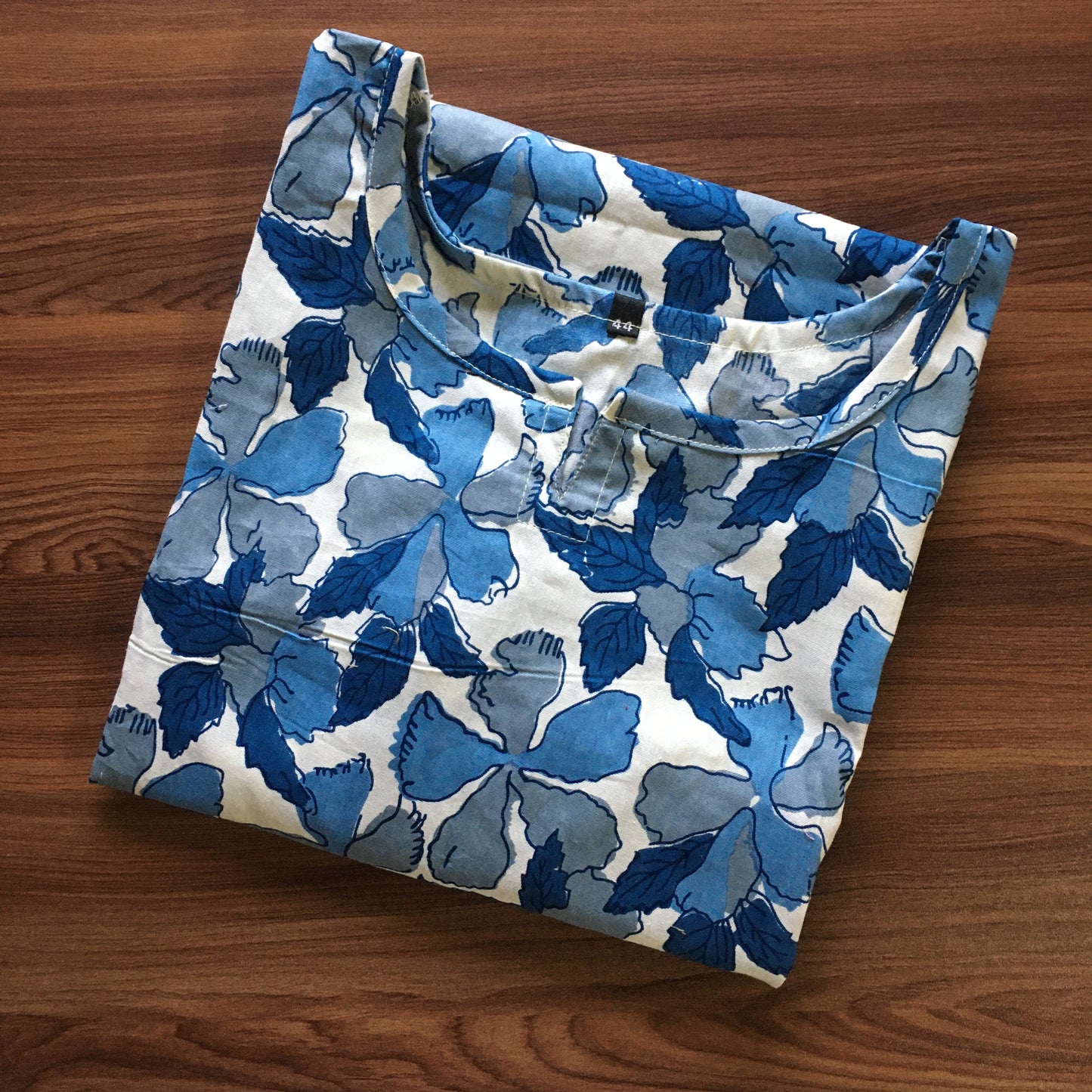 Flower & Leafs - Blue / Sky Blue - Cord Set - Pure Cotton