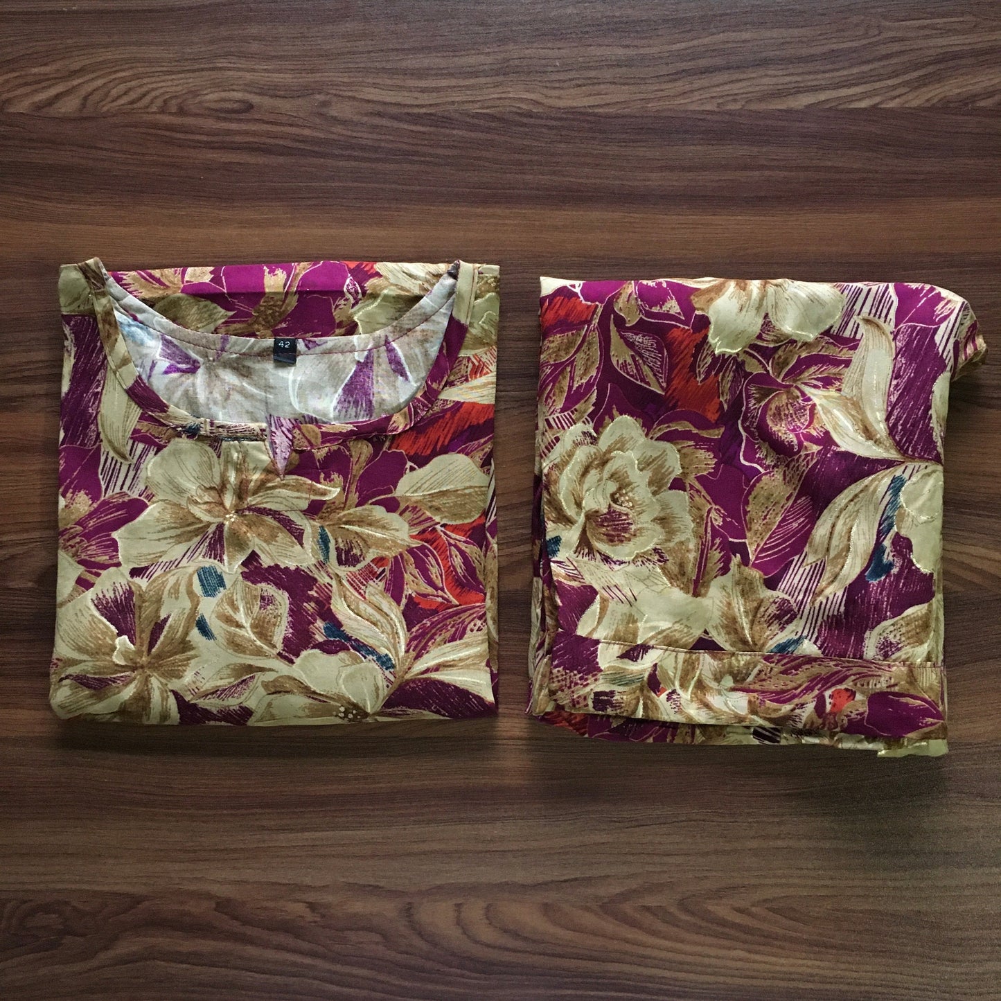 Cord Set - Hibiscus Pink Gold - Soft Rayon