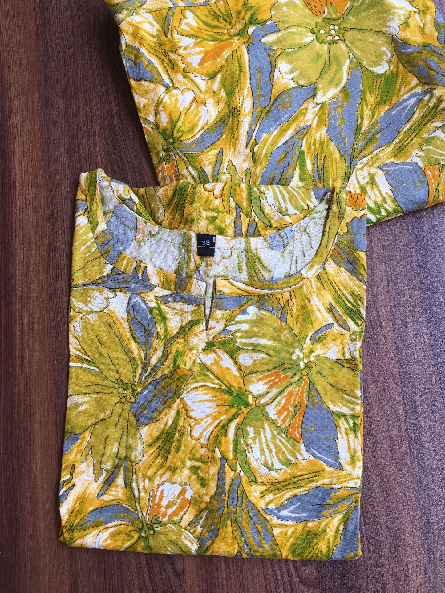 Floral Lemon Green - Cord Set - Soft Rayon