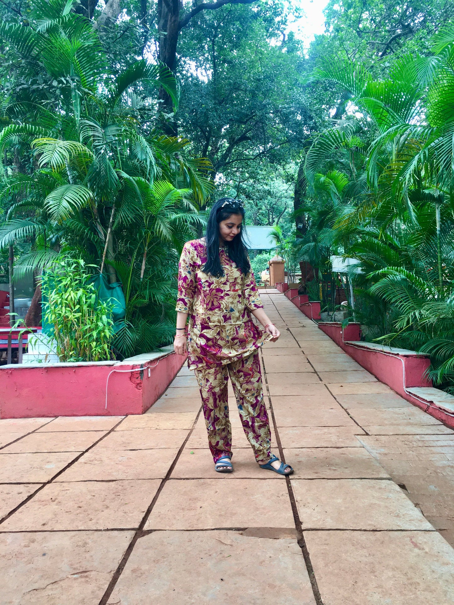 Cord Set - Hibiscus Pink Gold - Soft Rayon