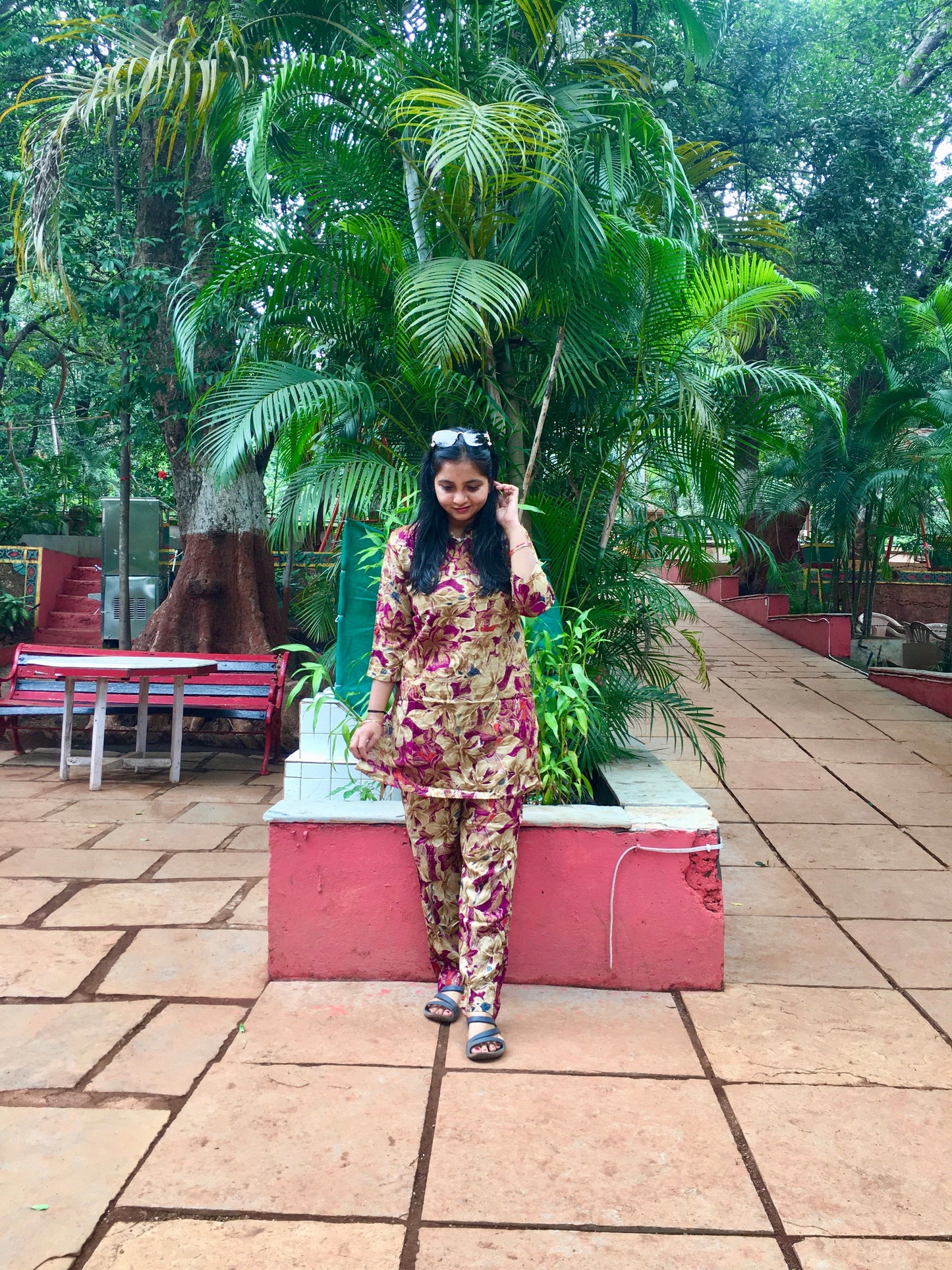 Cord Set - Hibiscus Pink Gold - Soft Rayon