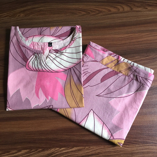 Lotus Leaf - Pink  - Cord Set - Pure Cotton